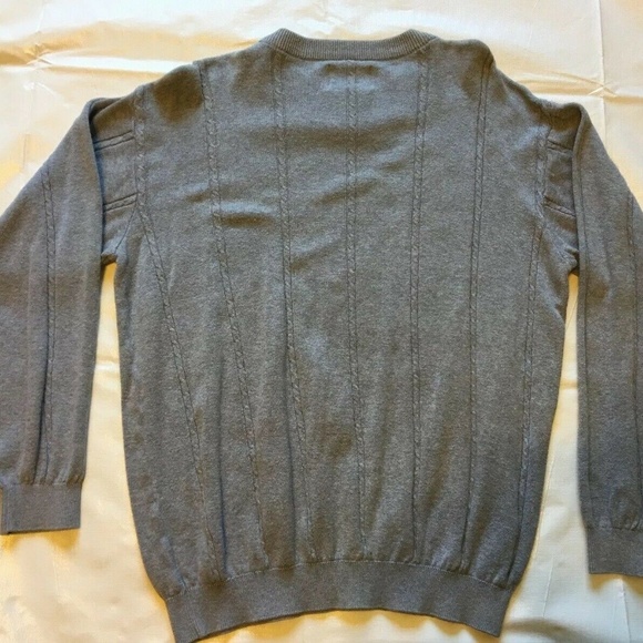 Woolrich's Men's M gray sweater cable knit cotton - Picture 4 of 6